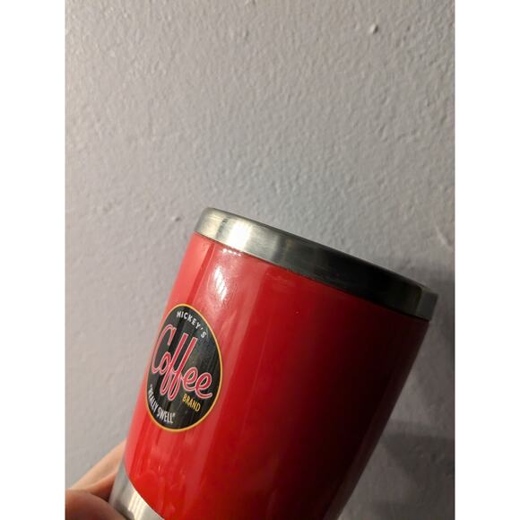 Disney Mickey's Really Swell Coffee Brand Red Travel Tumbler Mug Mickey Mouse - Picture 7 of 12